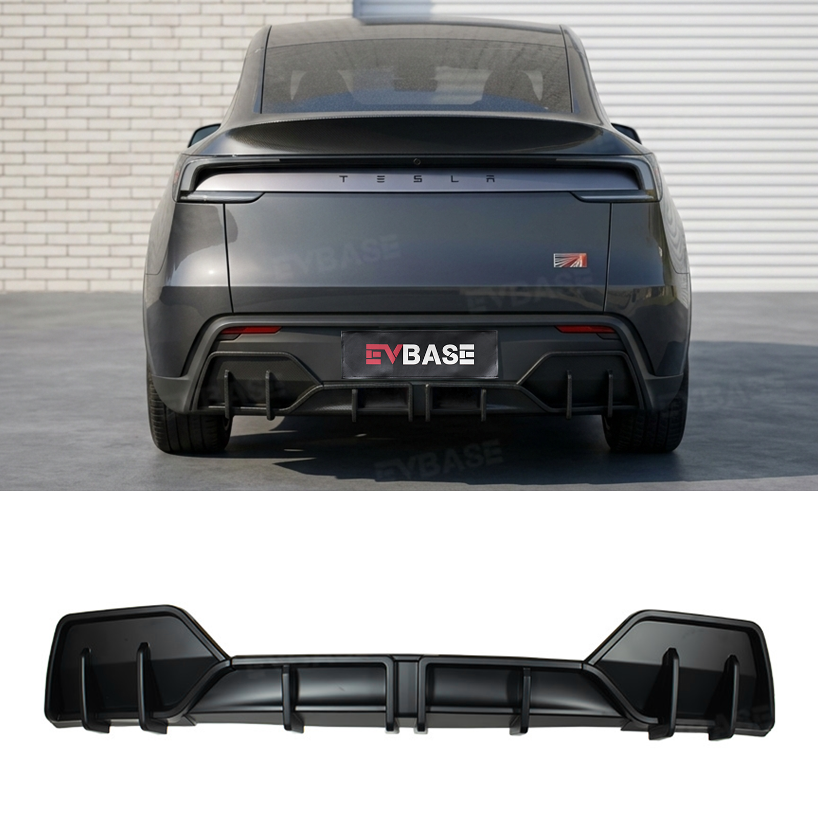 Model Y Juniper Rear Diffuser Sporty Style Lower Bumper Lip with LED Brake Light ABS Body Kit for Tesla