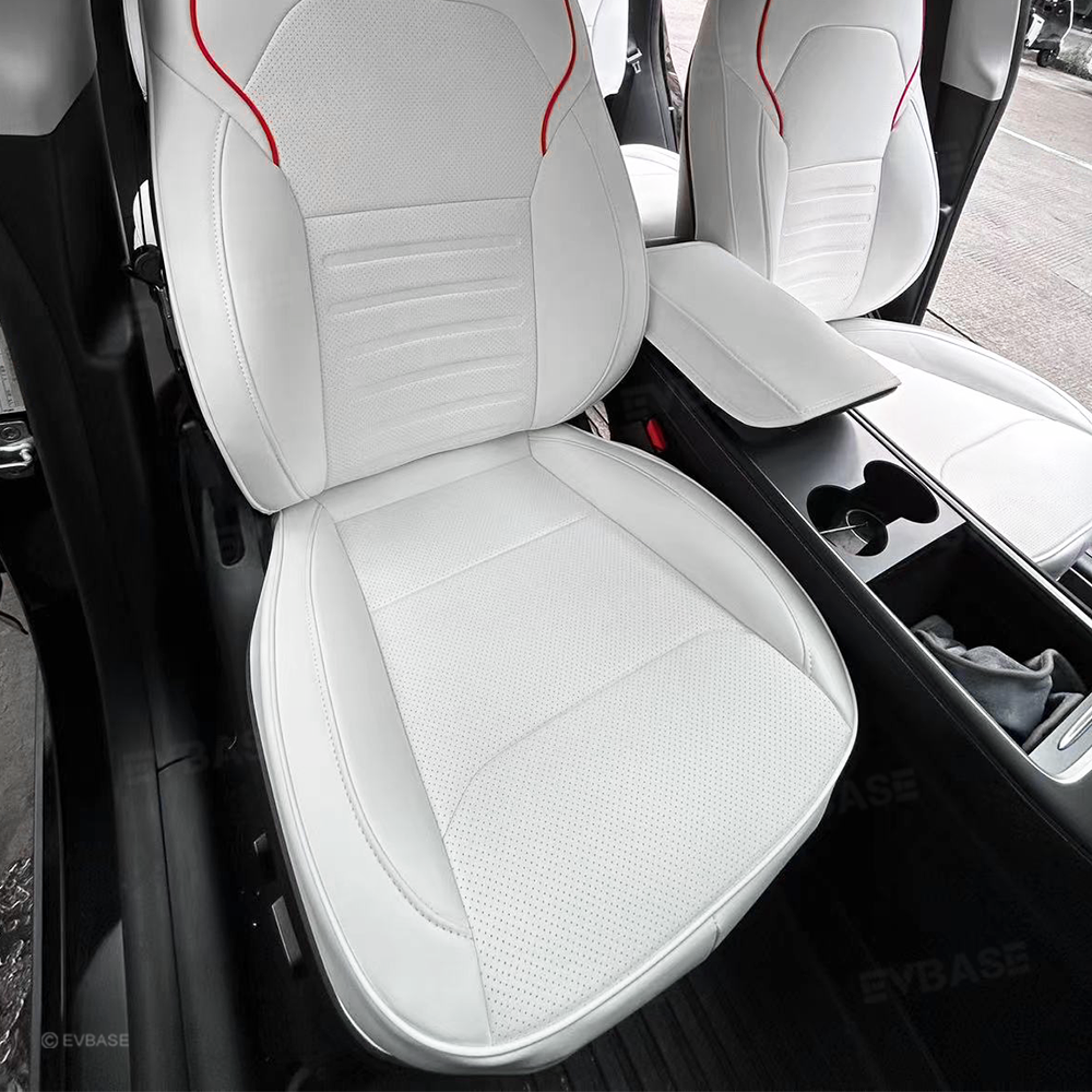 Model Y/ Y Juniper Seat Covers Premium Embossed Nappa Leather Front and Rear Seat Protector for Tesla