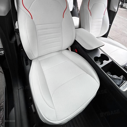 Model Y/ Y Juniper Seat Covers Premium Embossed Nappa Leather Front and Rear Seat Protector for Tesla