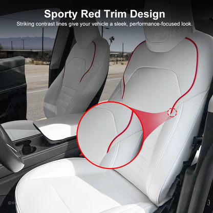 Model Y/ Y Juniper Seat Covers Premium Embossed Nappa Leather Front and Rear Seat Protector for Tesla