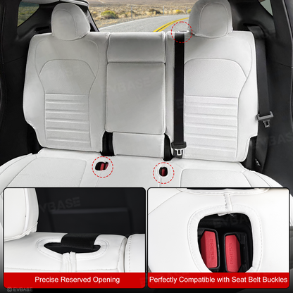 Model Y/ Y Juniper Seat Covers Premium Embossed Nappa Leather Front and Rear Seat Protector for Tesla