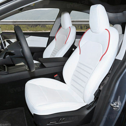 Model Y/ Y Juniper Seat Covers Premium Embossed Nappa Leather Front and Rear Seat Protector for Tesla