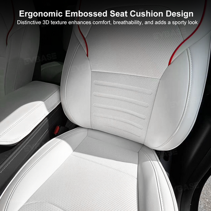 Model Y/ Y Juniper Seat Covers Premium Embossed Nappa Leather Front and Rear Seat Protector for Tesla