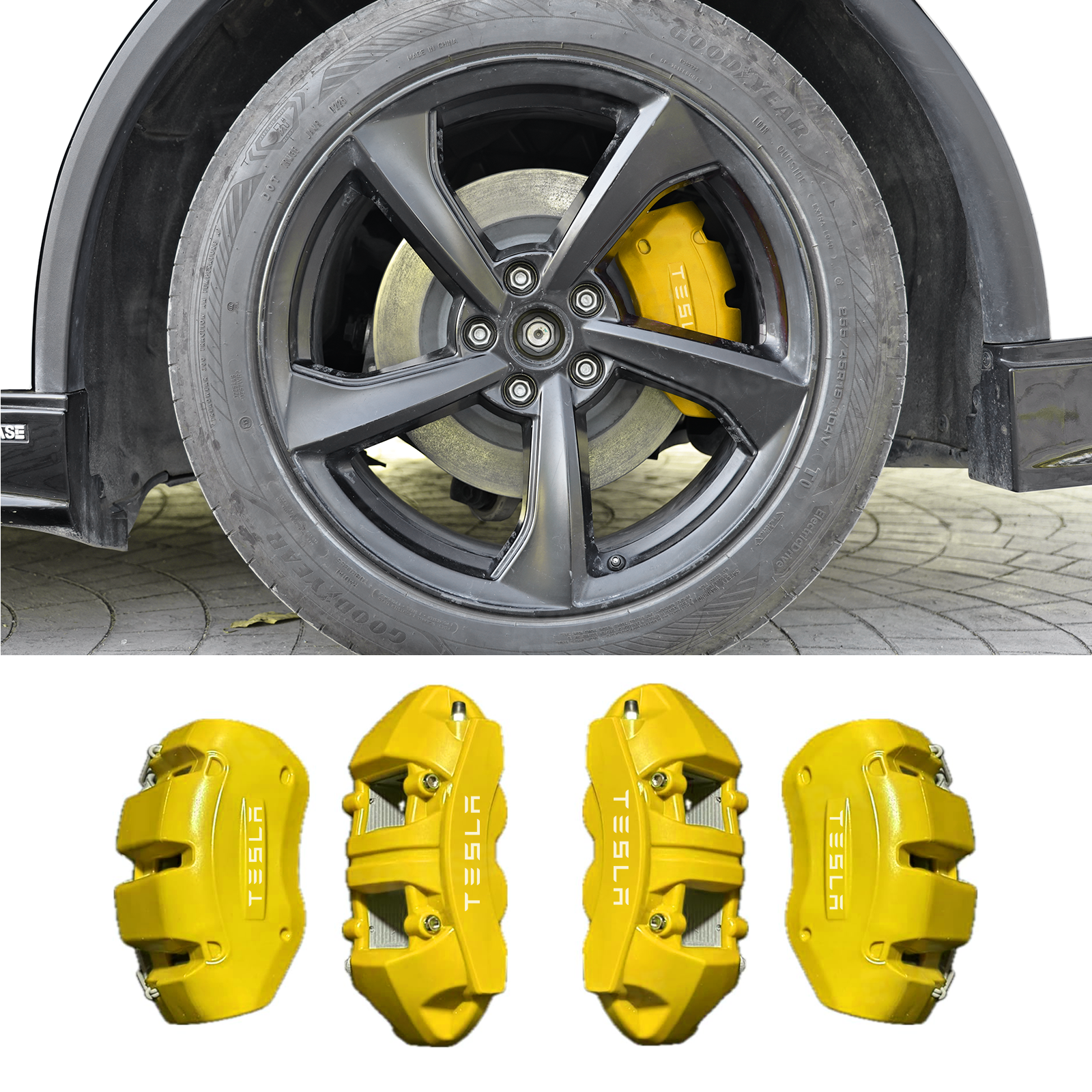 Model Y/ Y Juniper Silicone Brake Caliper Cover Caliper Protector Set Slip-On Fit & No Wheel Removal