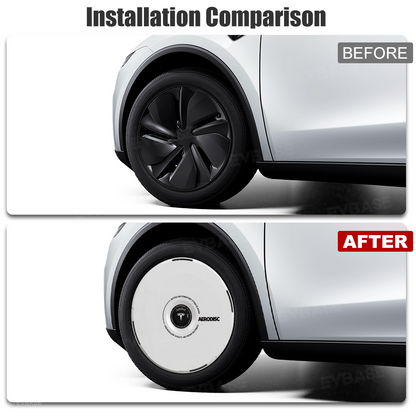 Model Y Juniper Aero Wheel Covers Custom UV-Printed Graphic Hubcaps for Tesla 18/19/20/21 Inch Wheels