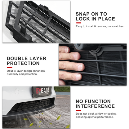 Model Y Juniper Front Grille Mesh Radiator Cover Removable ABS Floating Front Bumper Bug & Debris Screen Mesh