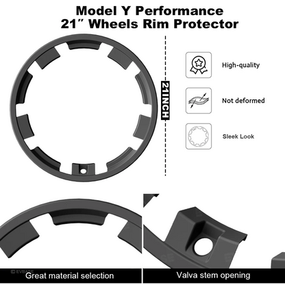 Model Y Juniper Performance Wheel Rim Protector & Wheel Center Caps Kit & Lug Nut Covers for Tesla 21" Arachnid 2.0 Wheels