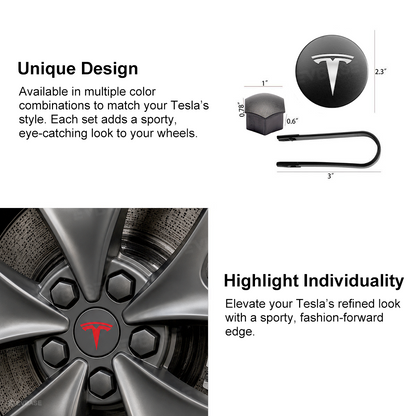 Model Y Juniper Performance Wheel Rim Protector & Wheel Center Caps Kit & Lug Nut Covers for Tesla 21" Arachnid 2.0 Wheels