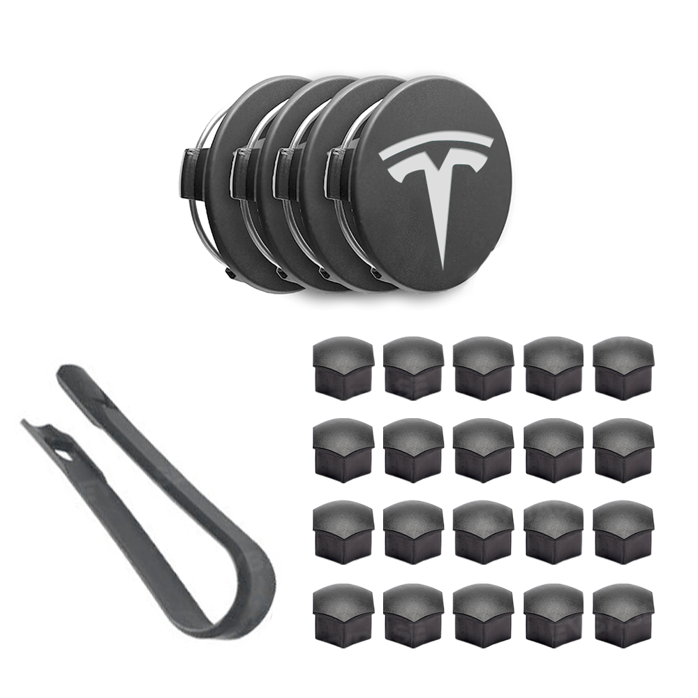 Model Y Juniper Performance Wheel Rim Protector & Wheel Center Caps Kit & Lug Nut Covers for Tesla 21" Arachnid 2.0 Wheels