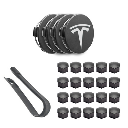 Model Y Juniper Performance Wheel Rim Protector & Wheel Center Caps Kit & Lug Nut Covers for Tesla 21" Arachnid 2.0 Wheels