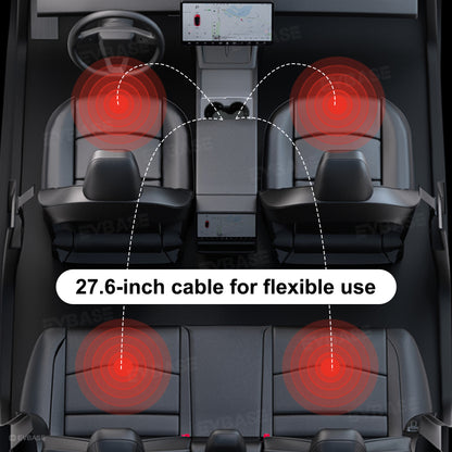 Model Y Juniper Standard /3 Standard Center Console USB Hub Charger with Retractable Charging Cables & RGB Ambient Lighting  & Aroma Diffuser