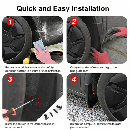 Model Y Juniper Standard Mud Flaps Front & Rear No-Drilling Splash Guards