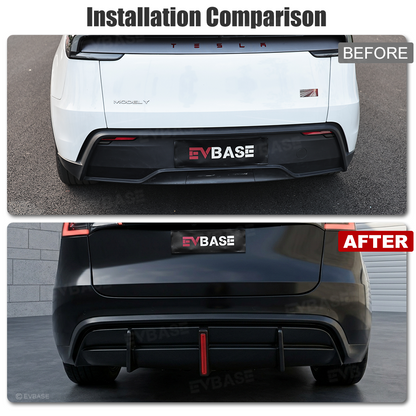 Model Y Rear Diffuser ABS Rear Bumper Lip with LED Brake Light-No Wire Cutting Required