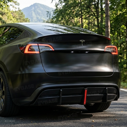 Model Y Rear Diffuser ABS Rear Bumper Lip with LED Brake Light-No Wire Cutting Required
