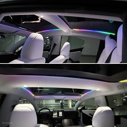 Model Y/ Y Juniper & Model 3/ 3 Highland Roof Ambient Lighting Sunroof Streamer Lights with Smart APP Control