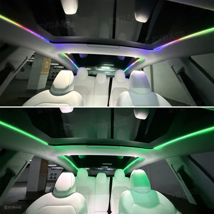 Model Y/ Y Juniper & Model 3/ 3 Highland Roof Ambient Lighting Sunroof Streamer Lights with Smart APP Control