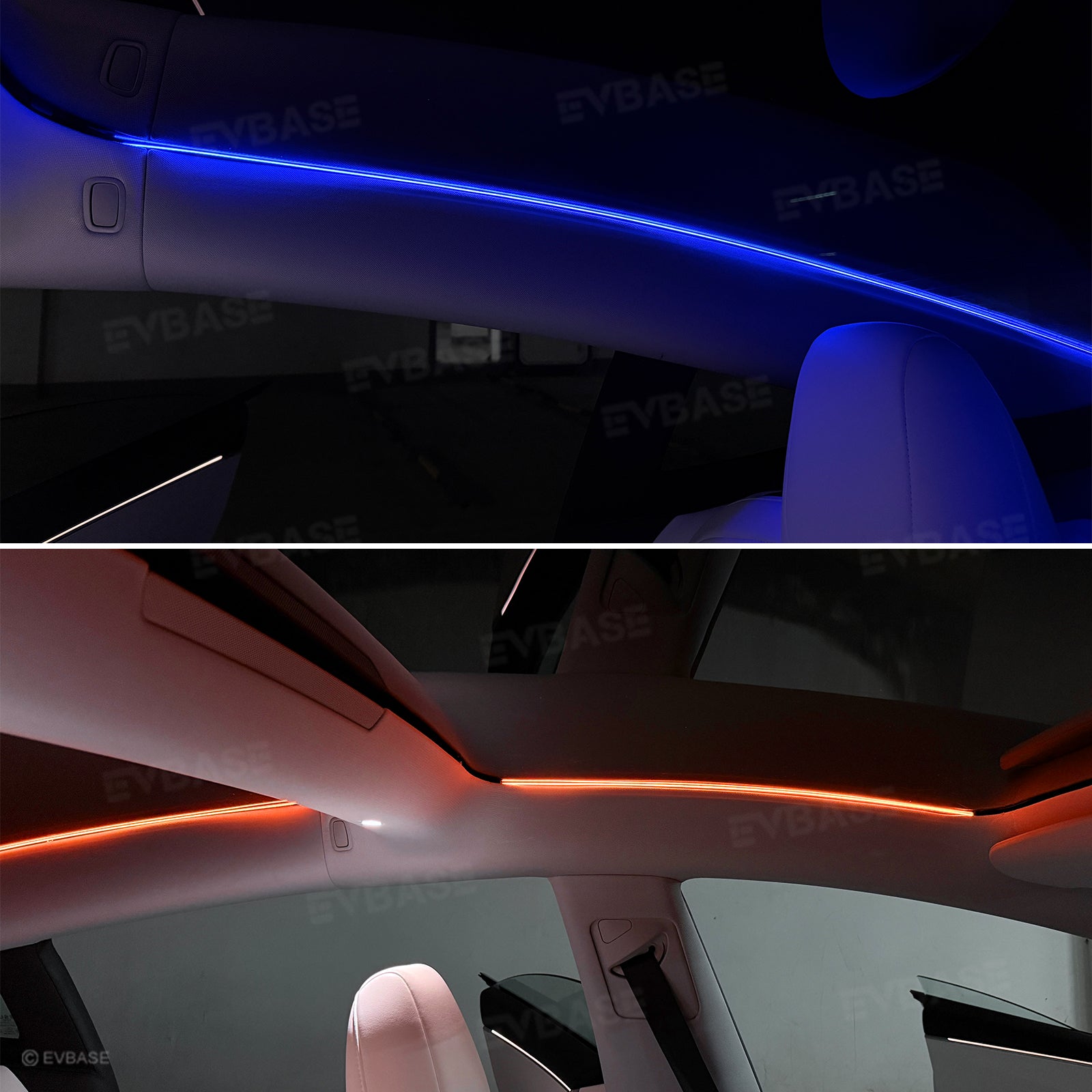 Model Y/ Y Juniper & Model 3/ 3 Highland Roof Ambient Lighting Sunroof Streamer Lights with Smart APP Control