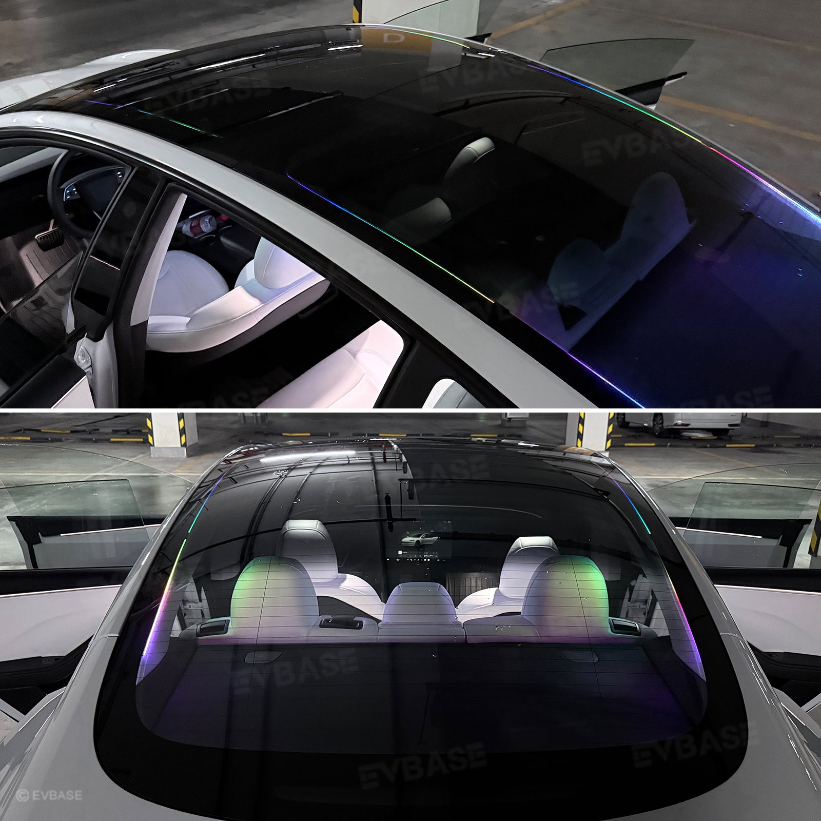 Model Y/ Y Juniper & Model 3/ 3 Highland Roof Ambient Lighting Sunroof Streamer Lights with Smart APP Control