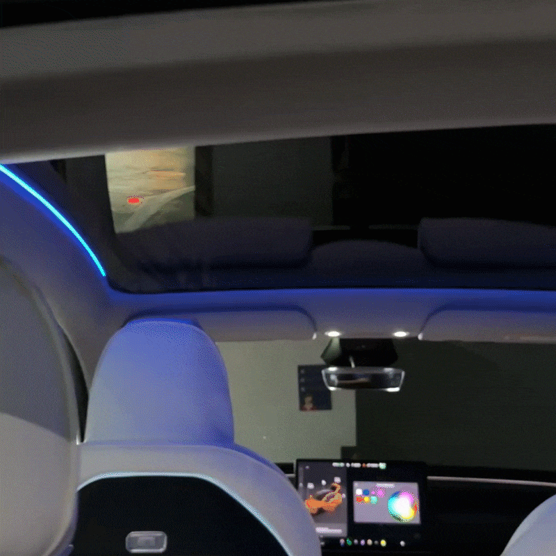 Model Y/ Y Juniper & Model 3/ 3 Highland Roof Ambient Lighting Sunroof Streamer Lights with Smart APP Control
