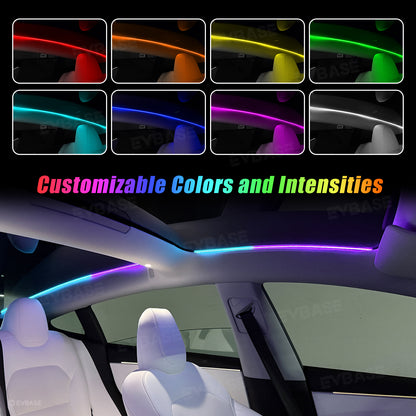Model Y/ Y Juniper & Model 3/ 3 Highland Roof Ambient Lighting Sunroof Streamer Lights with Smart APP Control