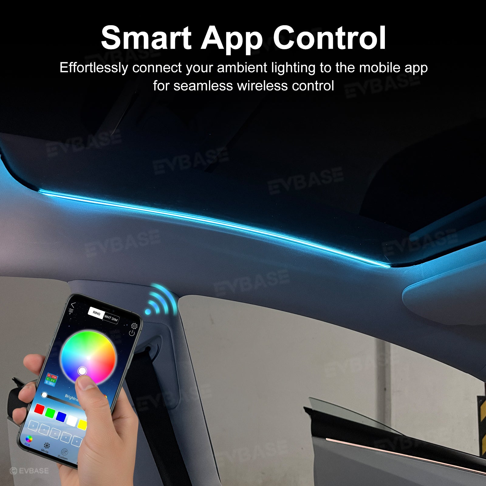 Model Y/ Y Juniper & Model 3/ 3 Highland Roof Ambient Lighting Sunroof Streamer Lights with Smart APP Control