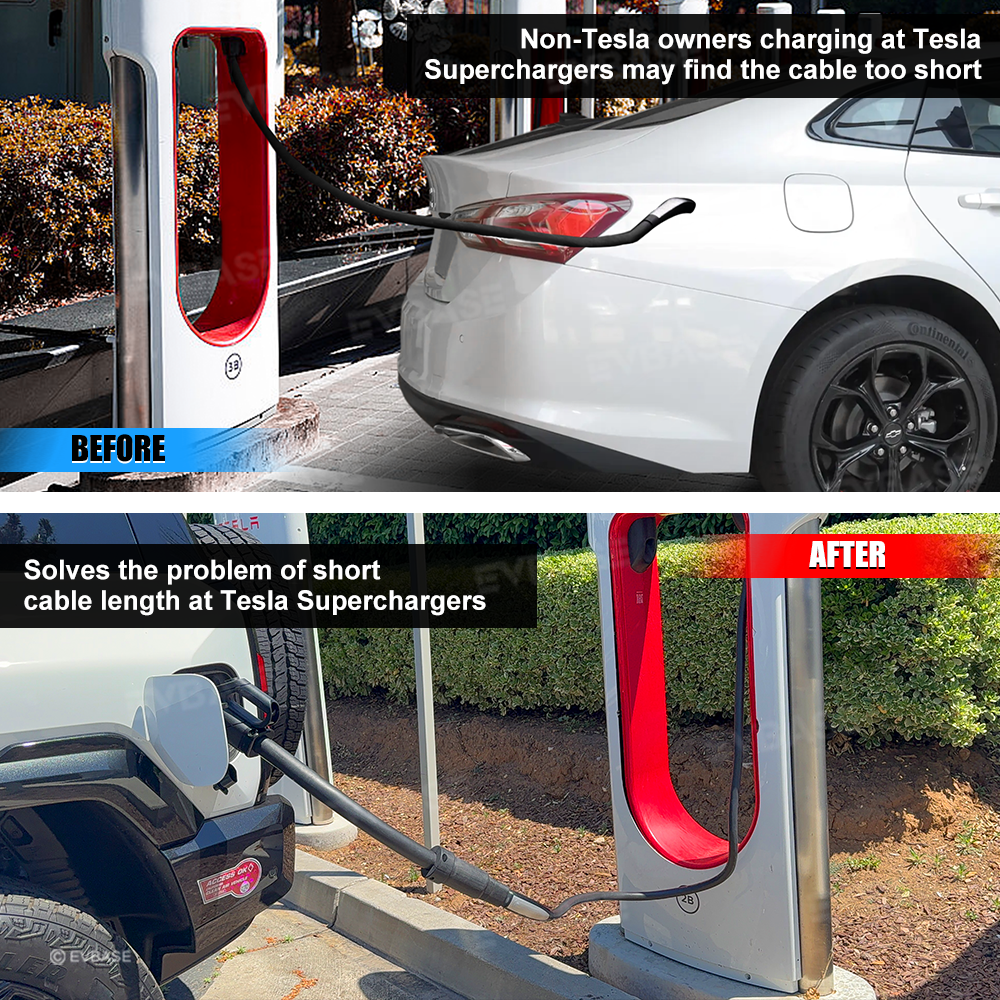 NACS to CCS1 EV Extension Adapter Cable for Non-Tesla EVs at Tesla "Ma