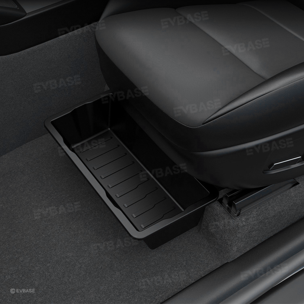 New EVBASE Model Y Underseat Storage Box Organizer Tesla Hidden Tray With double layer Cover