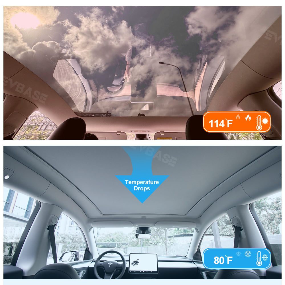 Model Y Electric Glass Roof Sunshade Retractable Sun Shade Integrated Automatic Shades for Tesla