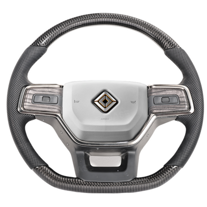 R1S/R1T Steering Wheel Replacement OEM Style for Rivian Heated Warm Ash Wood Carbon Fiber Nappa Steering Wheel