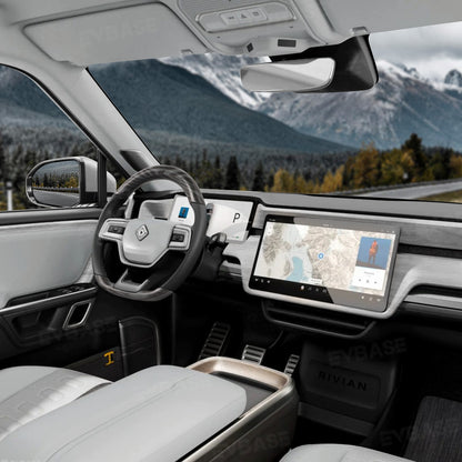 R1S/R1T Steering Wheel Replacement OEM Style for Rivian Heated Warm Ash Wood Carbon Fiber Nappa Steering Wheel