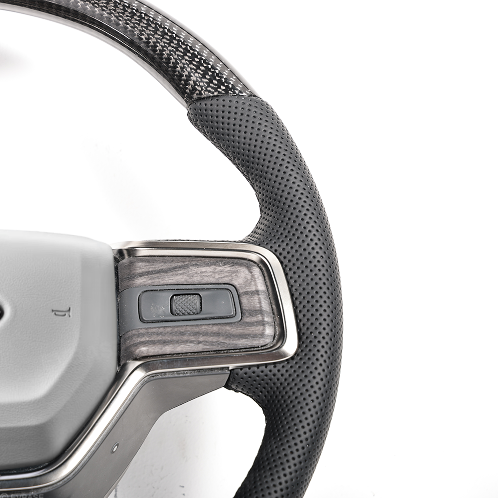 R1S/R1T Steering Wheel Replacement OEM Style for Rivian Heated Warm Ash Wood Carbon Fiber Nappa Steering Wheel