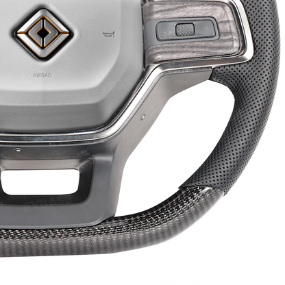 R1S/R1T Steering Wheel Replacement OEM Style for Rivian Heated Warm Ash Wood Carbon Fiber Nappa Steering Wheel