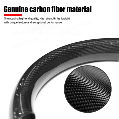 R1S/R1T Steering Wheel Replacement OEM Style for Rivian Heated Warm Ash Wood Carbon Fiber Nappa Steering Wheel