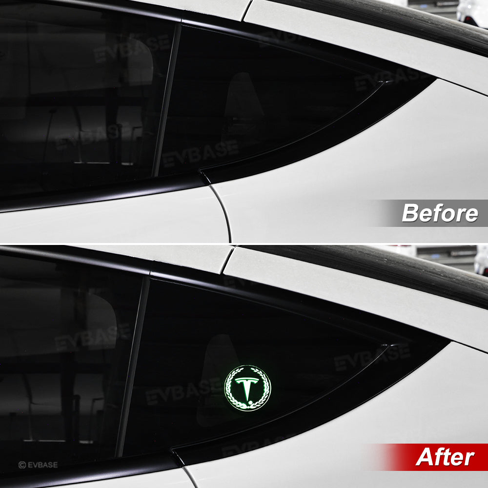 Rear Triangle Window Ambient Lighting for Tesla Rear Side Window Acrylic Interior LED Decorative Lights