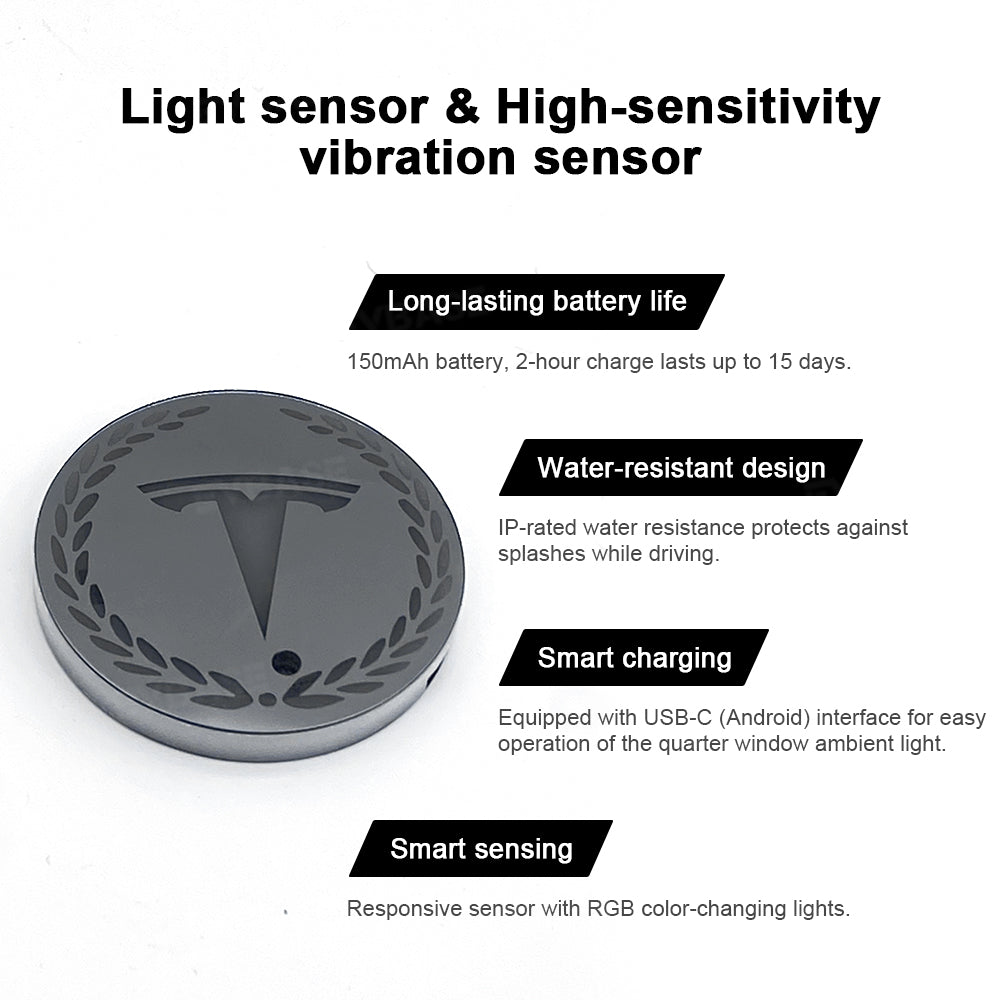 Rear Triangle Window Ambient Lighting for Tesla Rear Side Window Acrylic Interior LED Decorative Lights