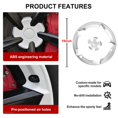 Rim Protector for Tesla Model Y Juniper 19" Crossflow Wheels Rim Case Center Hub Caps