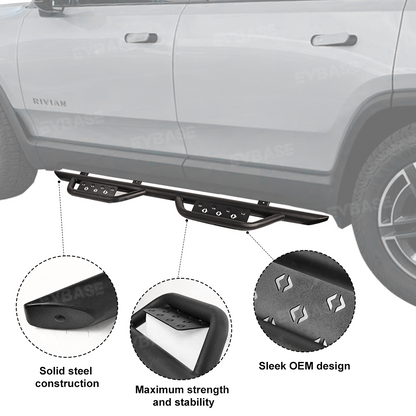 R1T/R1S Running Boards Nerf Bars Tubular Style Side Steps 2.0 for Rivian