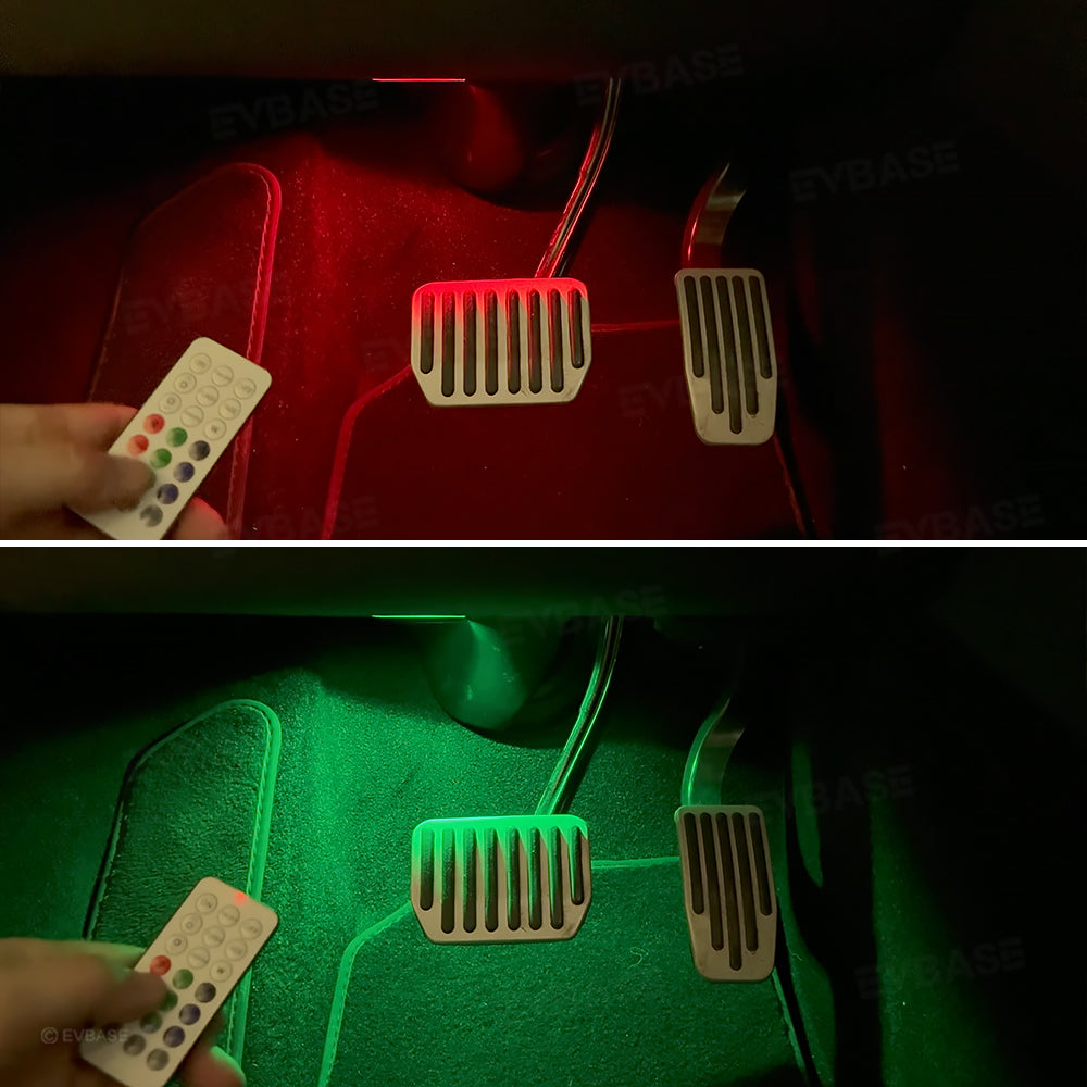 Model 3 Highland &Y Juniper Front Footwell Lights for Tesla Interior LED Floor Foot Lighting RGB Multi-color Ambient Lighting