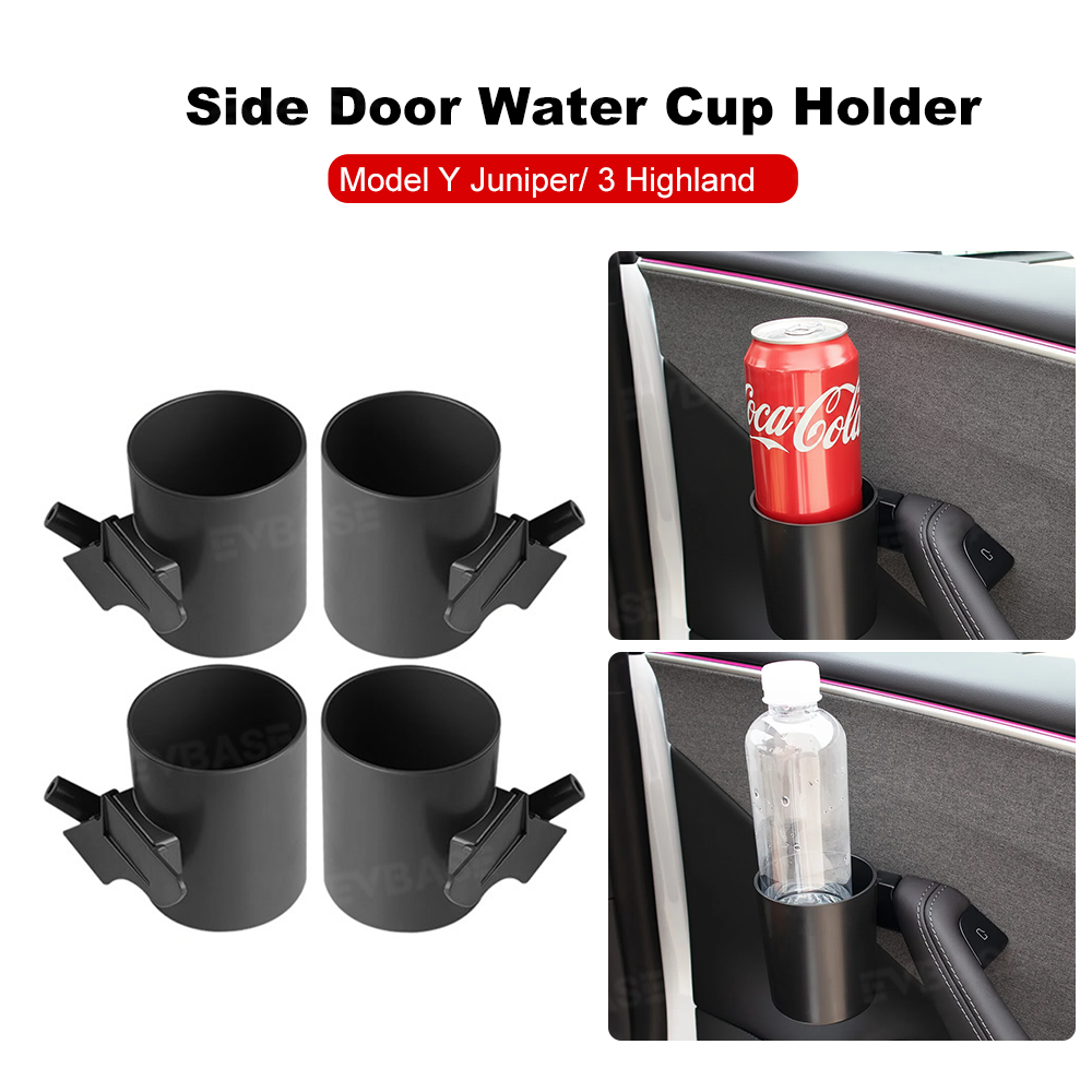 Model Y Juniper/ 3 Highland ABS Side Door Cup Holder Special Storage Drink Holder 4PCS