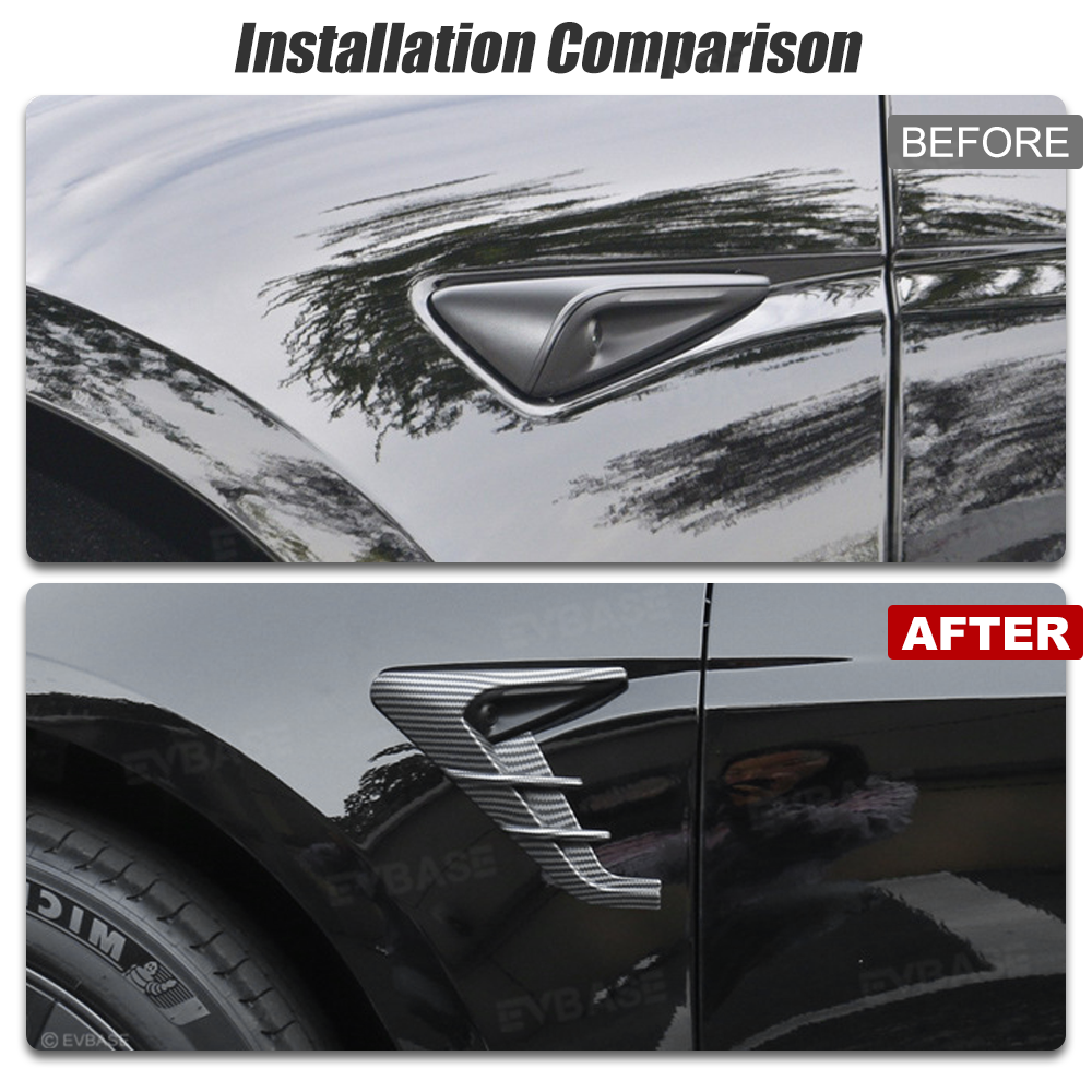 Side Camera Cover for Model Y/ Y Juniper/ 3 Highland Thunder Style Turn Signal Camera ABS Protective Trim Cover 2.0
