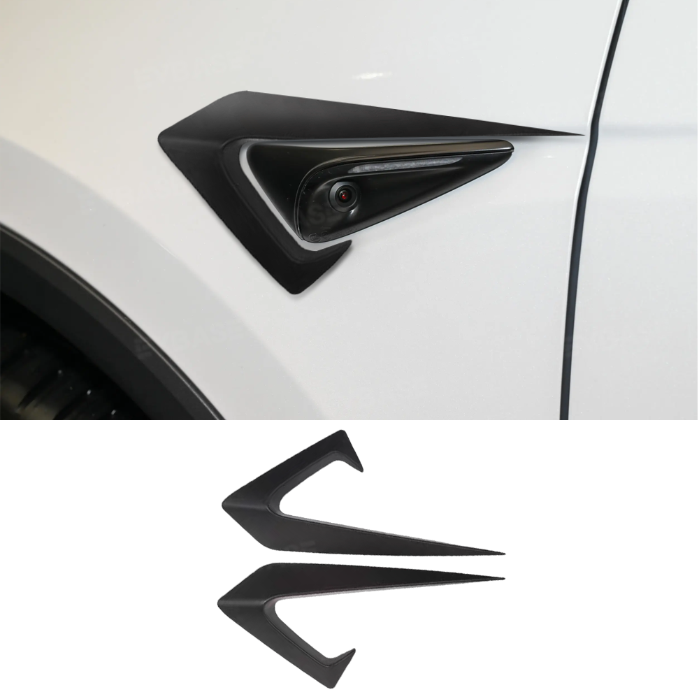 Side Fender Camera Vent Trim ABS Sporty Style Turn Signal Cover for Tesla Model Y/ Y Juniper & Model 3/ 3 Highland