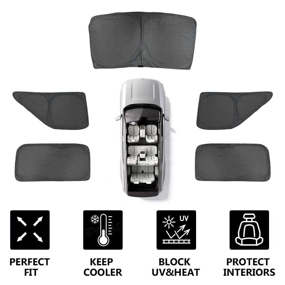 Side Window Sunshade for Rivian R1S Reflective Foldable Sun Visor Protector Blocks UV Rays