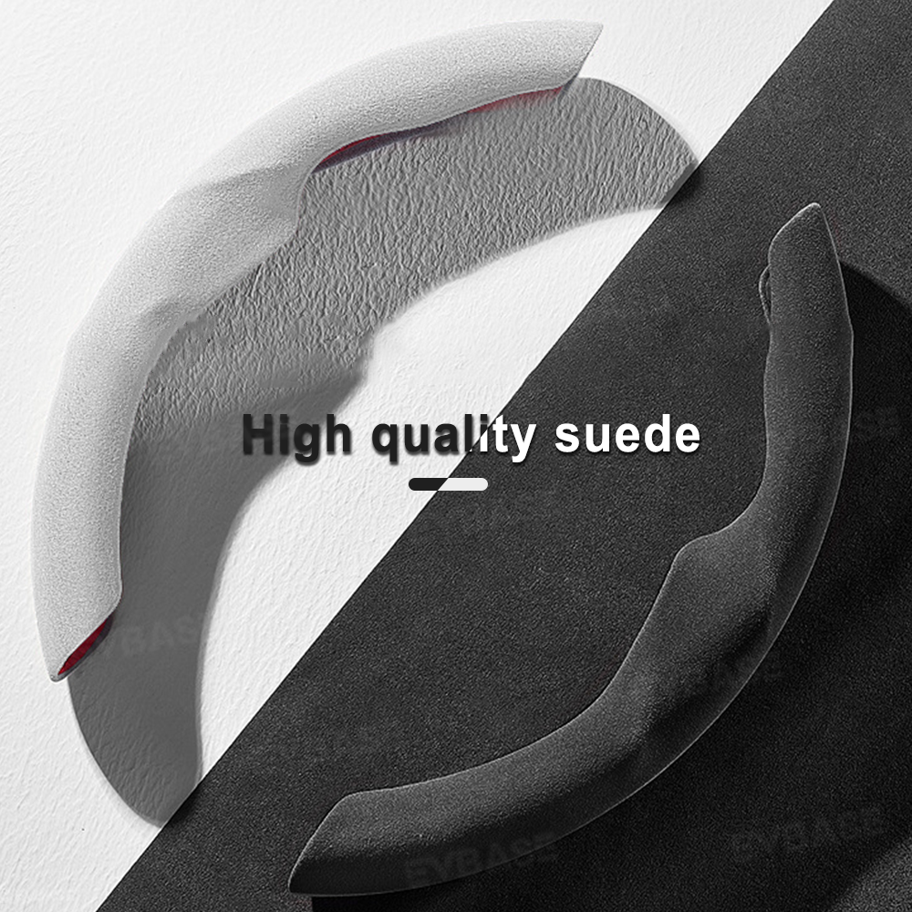 Steering Wheel Cover Custom For Tesla Model Y Juniper& 3 Highland Anti-Slip Suede Alcantara Material Steering Wheel Overlay