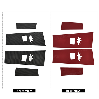 Cybertruck B & C Pillar Trim Covers Carbon Fiber Protective Overlay with Cyberbeast Cerberus Key Card Cutout