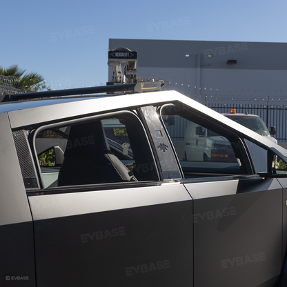 Cybertruck B & C Pillar Trim Covers Carbon Fiber Protective Overlay with Cyberbeast Cerberus Key Card Cutout