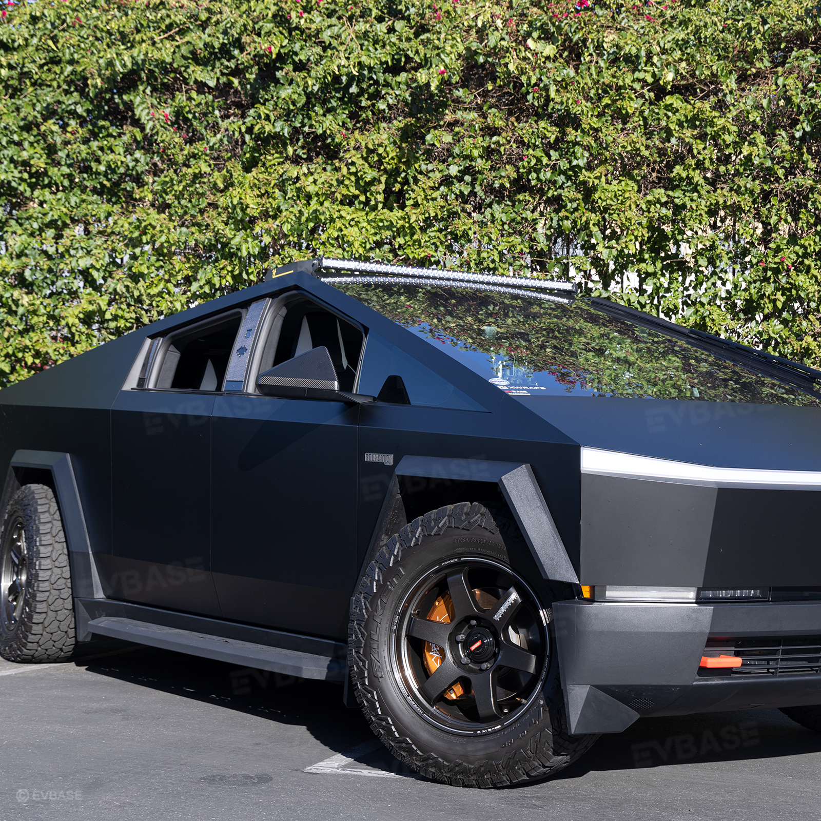 Cybertruck B & C Pillar Trim Covers Carbon Fiber Protective Overlay with Cyberbeast Cerberus Key Card Cutout