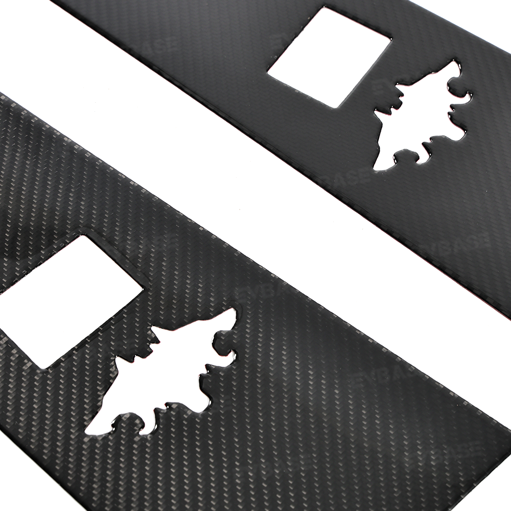 Cybertruck B & C Pillar Trim Covers Carbon Fiber Protective Overlay with Cyberbeast Cerberus Key Card Cutout