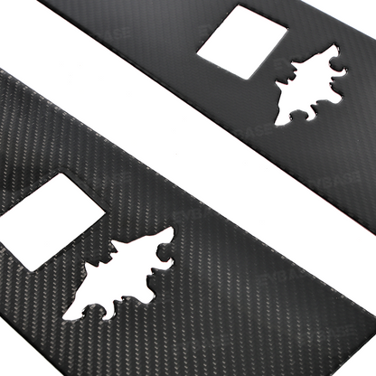 Cybertruck B & C Pillar Trim Covers Carbon Fiber Protective Overlay with Cyberbeast Cerberus Key Card Cutout