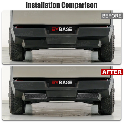 Cybertruck Rear Bumper Honeycomb Mesh Trim Cover ABS Carbon Fiber Style Protective Trim Frame Decal