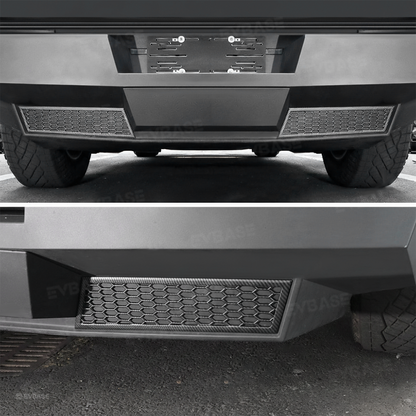 Cybertruck Rear Bumper Honeycomb Mesh Trim Cover ABS Carbon Fiber Style Protective Trim Frame Decal